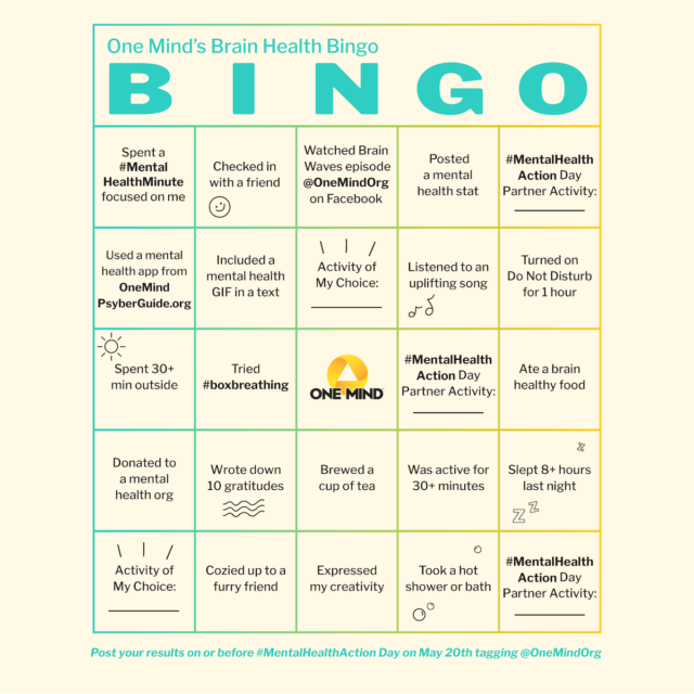 Brain Health Bingo - One Mind